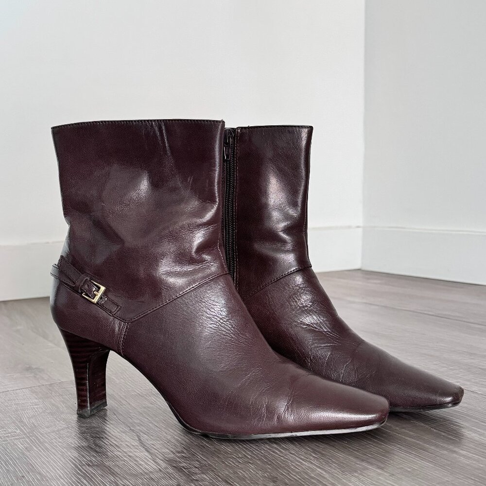 Nine West Leather Low - Heel Ankle Boots. Like new!